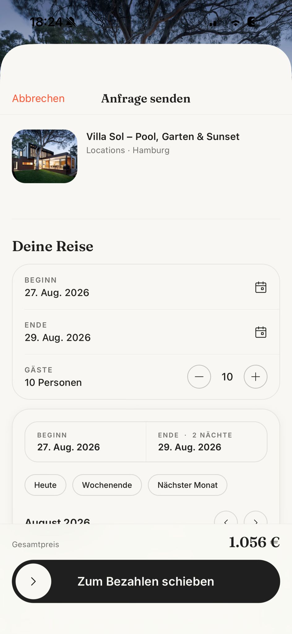 Feesto send request